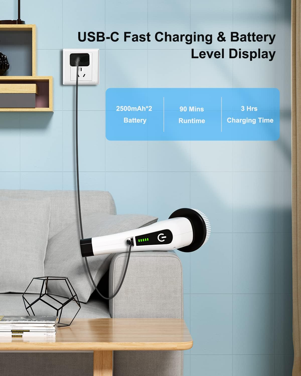 NLFZEK Electric Spin Scrubber | Cordless Cleaning Brush with 8 Brush Heads & Extendable Handle