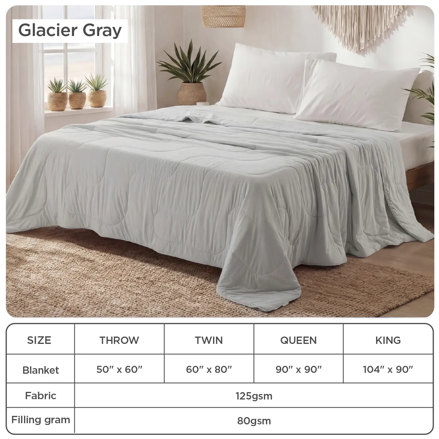 Cooling Bamboo Blanket | Ultra Soft Lightweight Summer Comforter for Hot Sleepers, Breathable Cozy Bed Throw