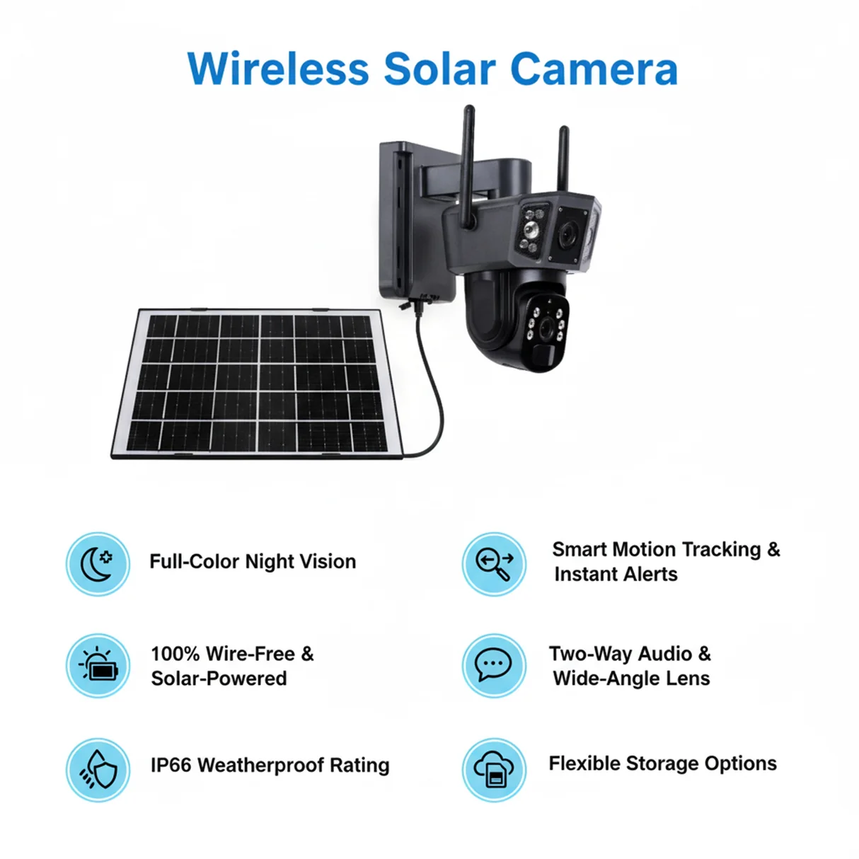 NLFZEK 9MP Dual-Lens Solar Security Camera – 4G/WiFi PTZ Outdoor Camera