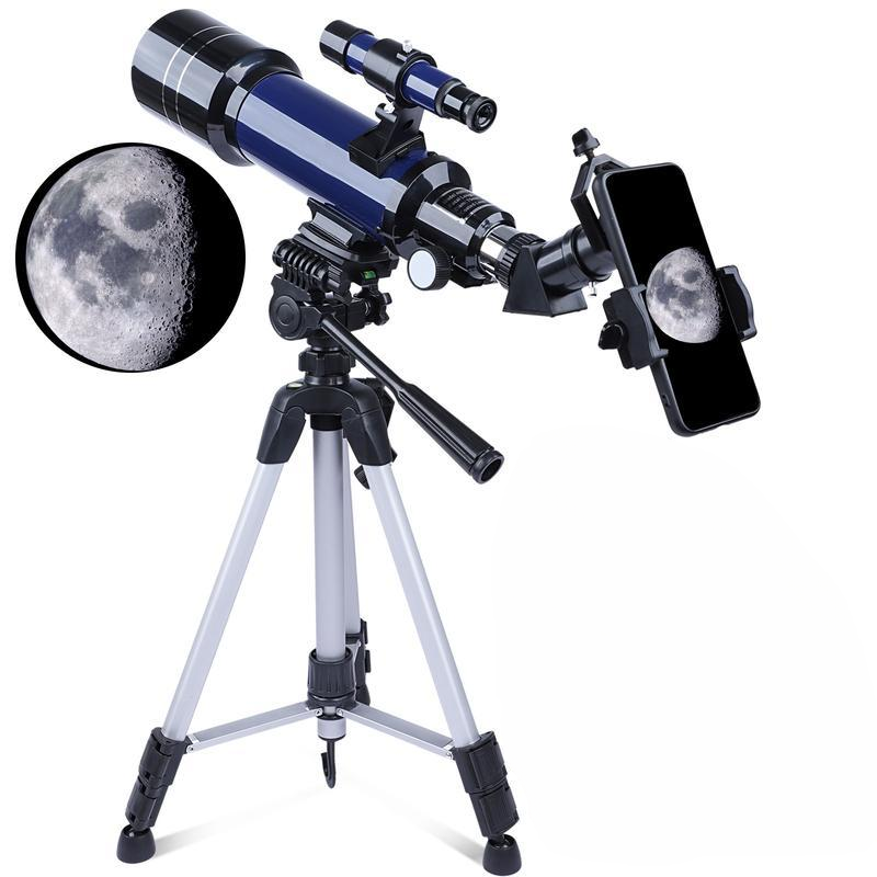 Telescopes for Astronomy Adults, 70mm Aperture 400mm Focal Length Refractor Telescope for Beginners Kids, Portable