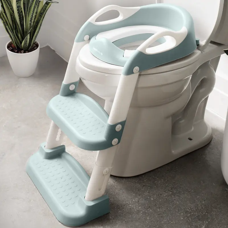 Jool Baby NAPPA Award Potty Training Seat 2 Step Ladder, Foldable Adjustable Toilet Seat with Splash Guard for Toddlers