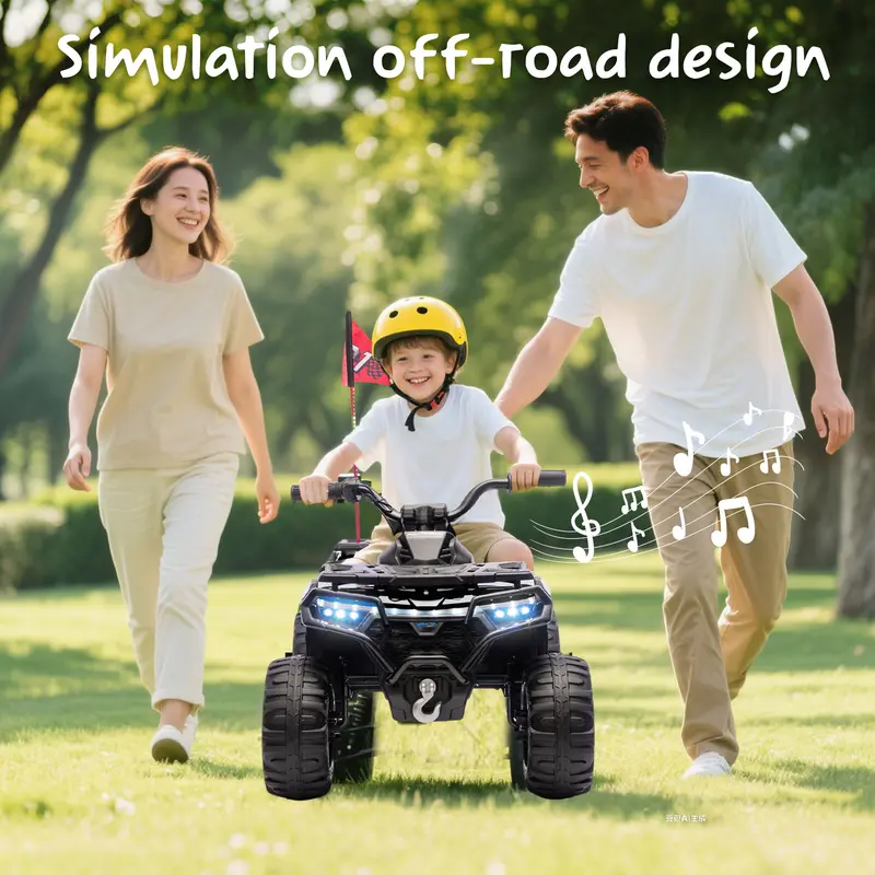 24V Kids Ride-On ATV | 160W Dual Motors, Bluetooth Music, LED Lights & Off-Road Design