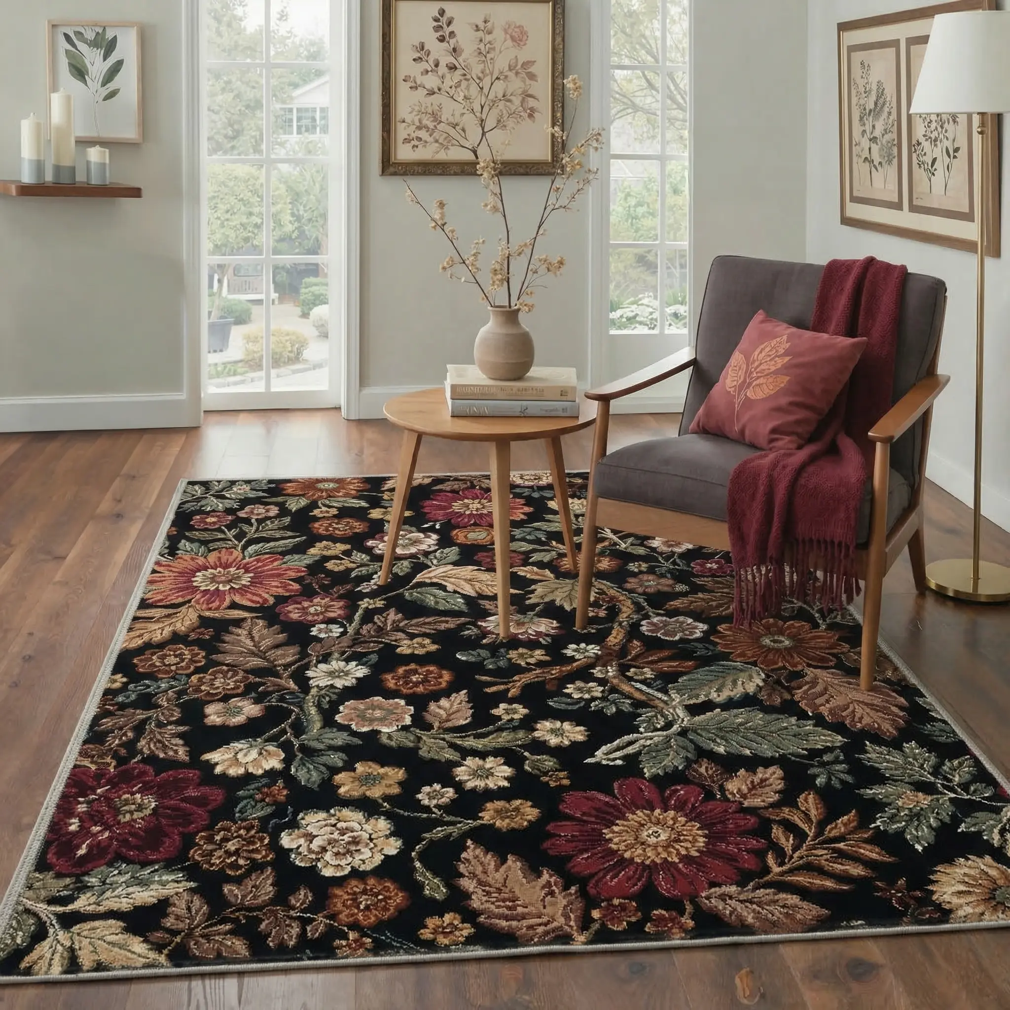 GENIMO Non Slip Area Rug for Living Room, Bedroom, Kitchen - Lightweight Mat, Machine Washable Low Pile Rugs,home decor,home essentials