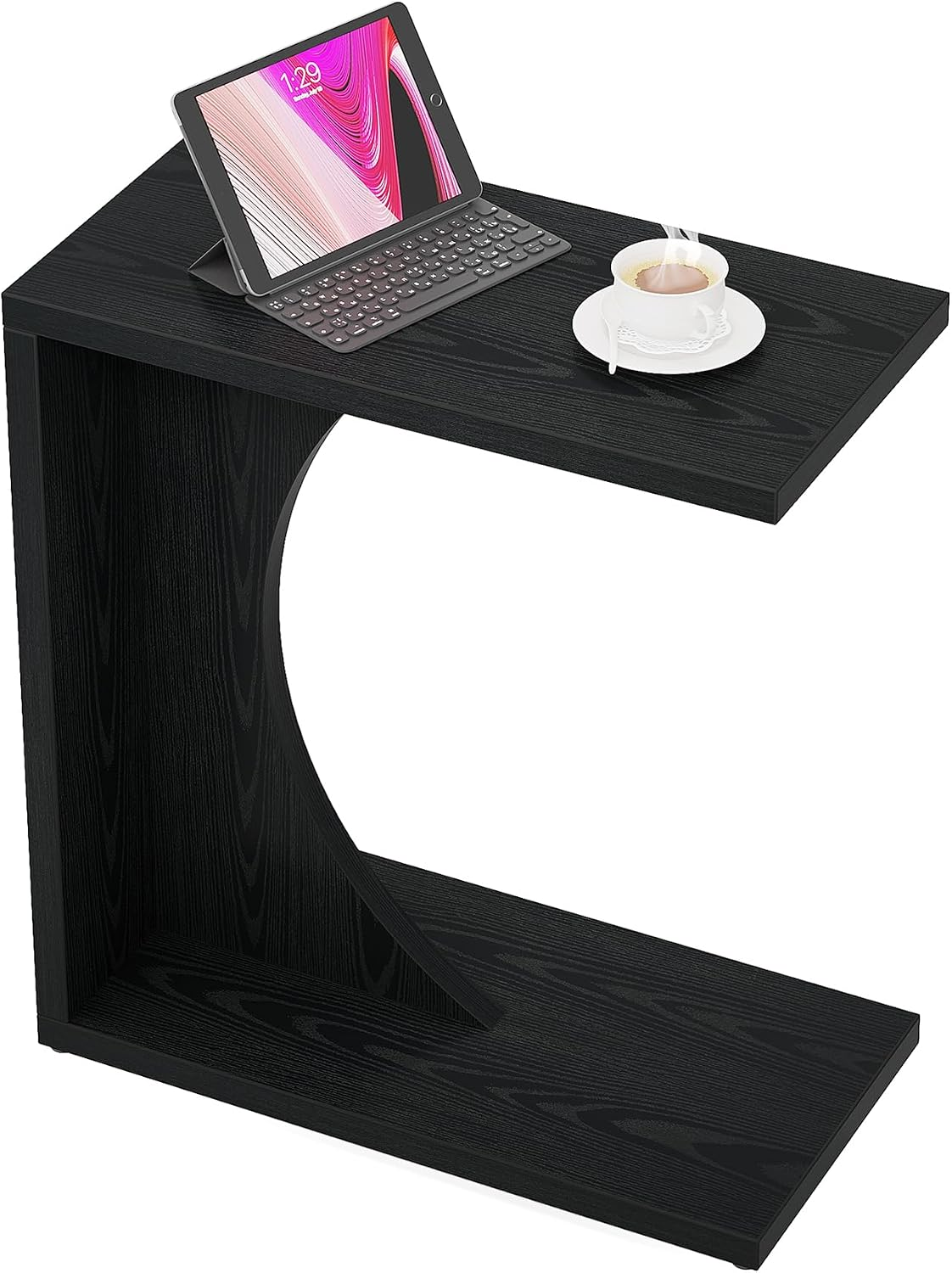 NLFZEK C-Shaped Side Table – Modern Sofa End Table for Small Spaces, Living Room & Bedroom