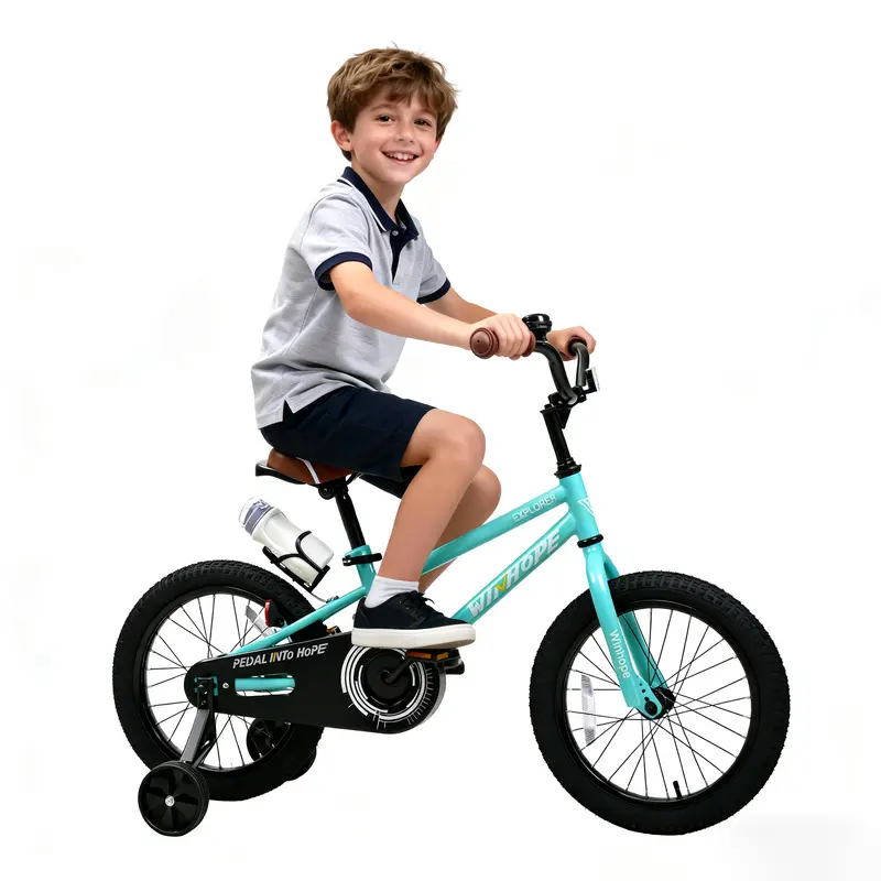 WINHOPE Explorer Kids Bike 12–18 Inch | Adjustable Bicycle with Training Wheels & Front/Rear Brakes