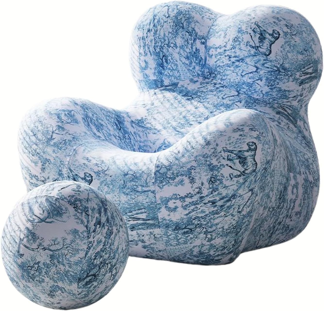 NLFZEK Accent Chair with Ottoman – Soft Lounge Chair & Footrest, Cozy Barrel Armchair for Living Room & Bedroom