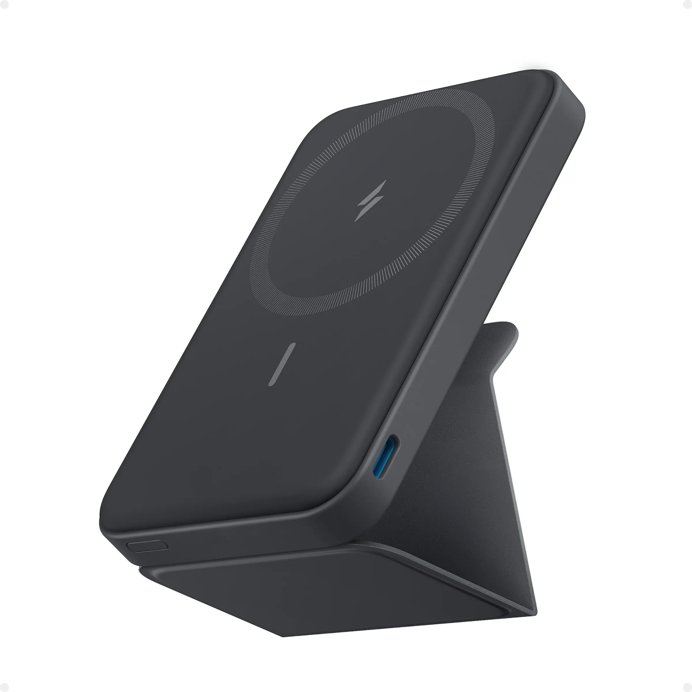 Anker 5,000mAh Magnetic Power Bank | MagSafe-Compatible Wireless Charger with Foldable Stand