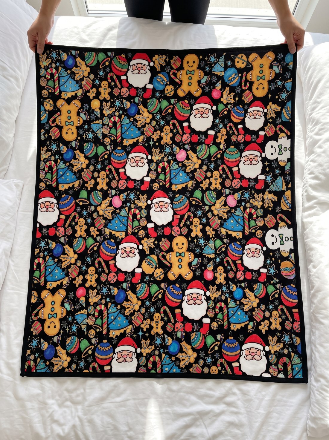 Christmas Coloring Blanket | Soft Fleece Throw with Fabric Markers