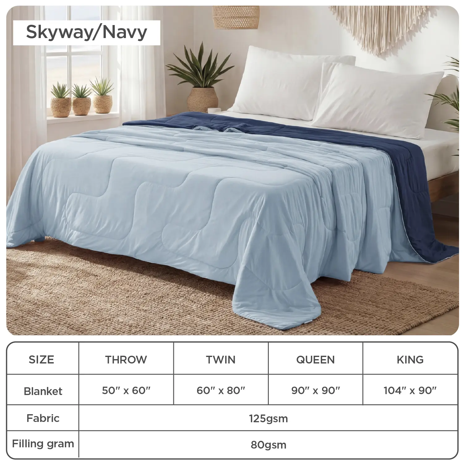 Cooling Bamboo Blanket | Ultra Soft Lightweight Summer Comforter for Hot Sleepers, Breathable Cozy Bed Throw