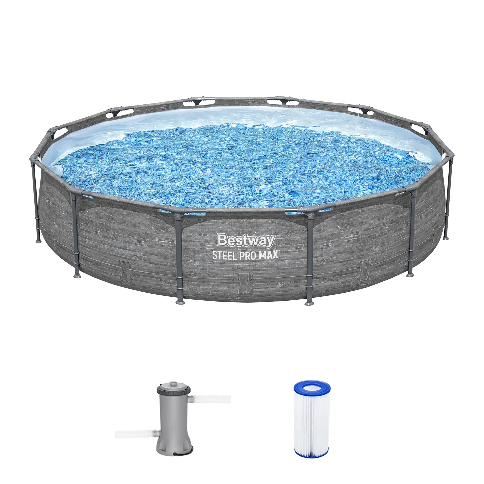 Bestway Steel Pro MAX Above Ground Pool Set | Fast Setup Family Pool with Filter Pump