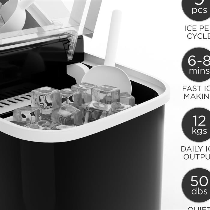 DMD IceWhiz Ice Machine Maker 26lbs Ice in 24hrs, LED Display, Self Cleaning 105W Kitchen Utensils
