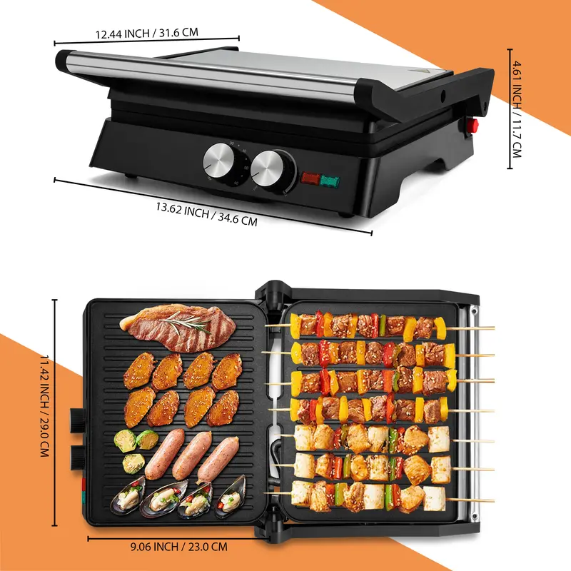 SUSTEAS 3-in-1 Grill & Sandwich Maker | Perfect Paninis, Burgers & Breakfasts