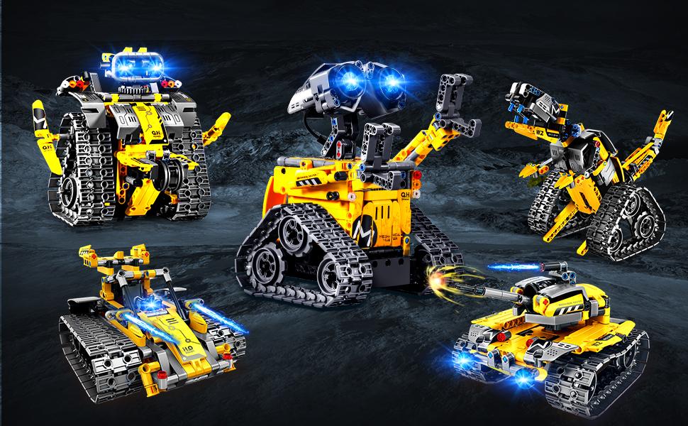 INSOON 5-in-1 Robot Building Set, RC Wall Robot/Engineer Robot/Mech Dinosaur, Remote & APP Controlled STEM Toys for Boys & Girls 6-12 (520 Pcs) INSOON 5-in-1 Robot Building Set, RC Wall Robot/Engineer Robot/Mech Dinosaur, Remote & APP Controlled STEM Toys for Boys & Girls 6-12 (520 Pcs)