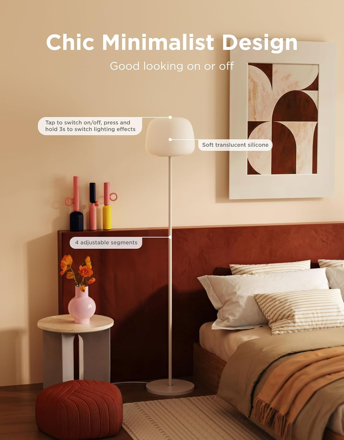 NLFZEK Smart RGB Floor Lamp – Modern Corner Light with App & Voice Control