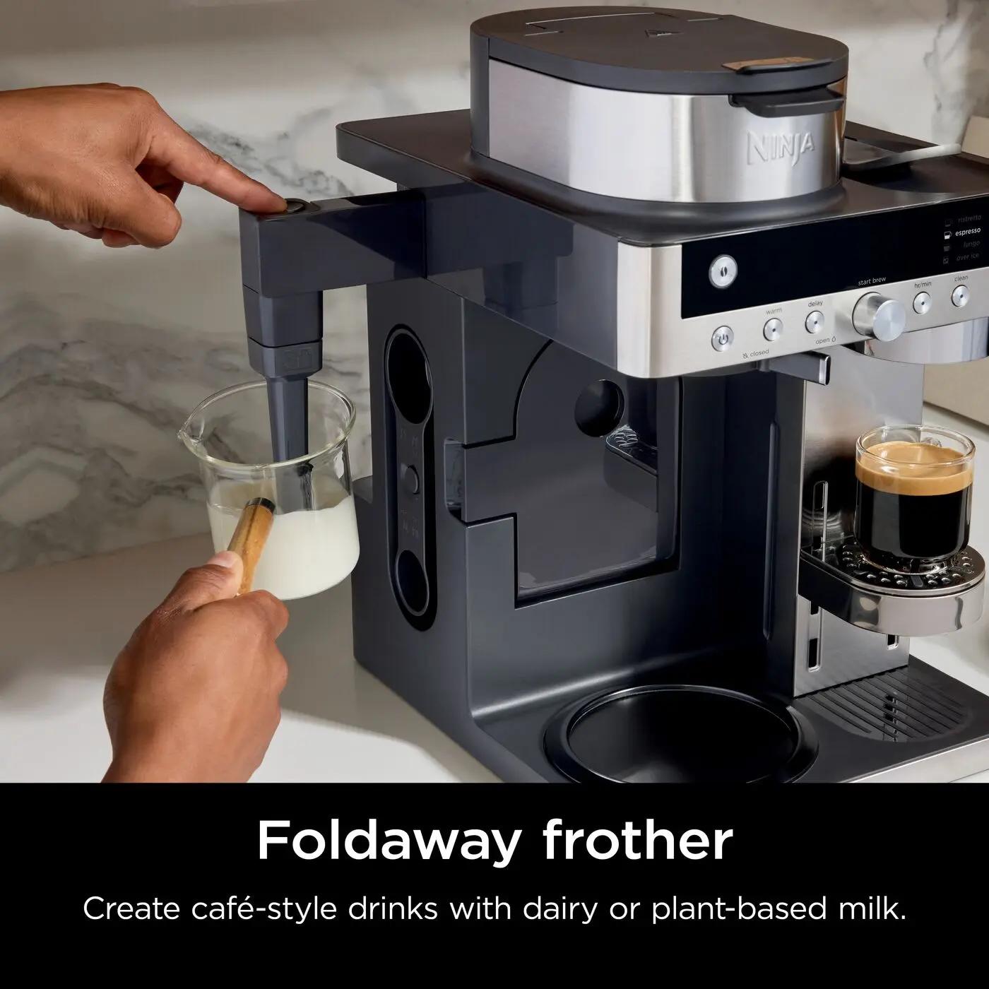 Ninja Prestige CFN802EU 2-in-1 Filter and Pod Coffee Maker with Built-In Frother, Brews Lattes, Iced Coffee and Flat Whites, Black