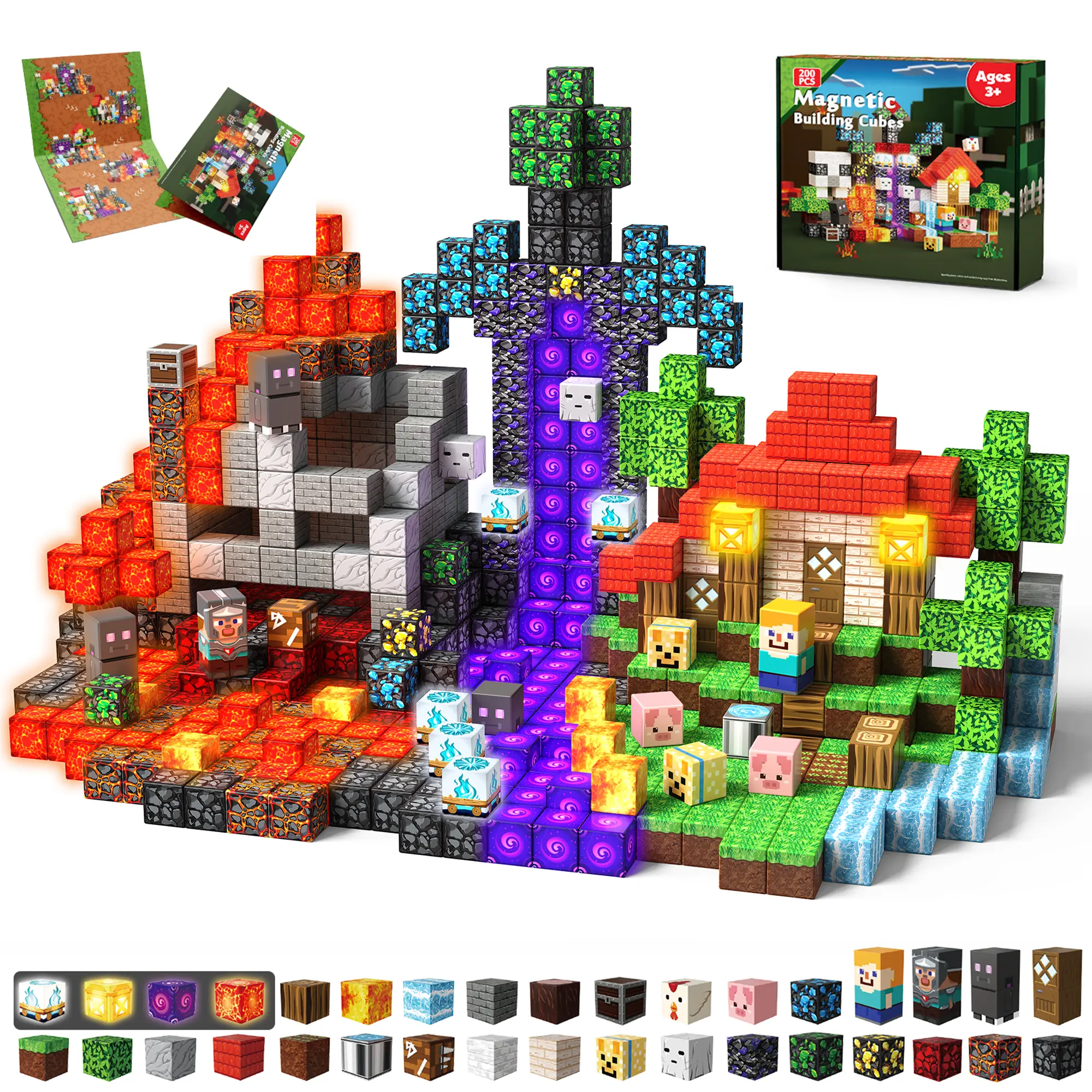 200PCS Magnetic Building Blocks | STEM Montessori Construction Toy for Kids Ages 4–8