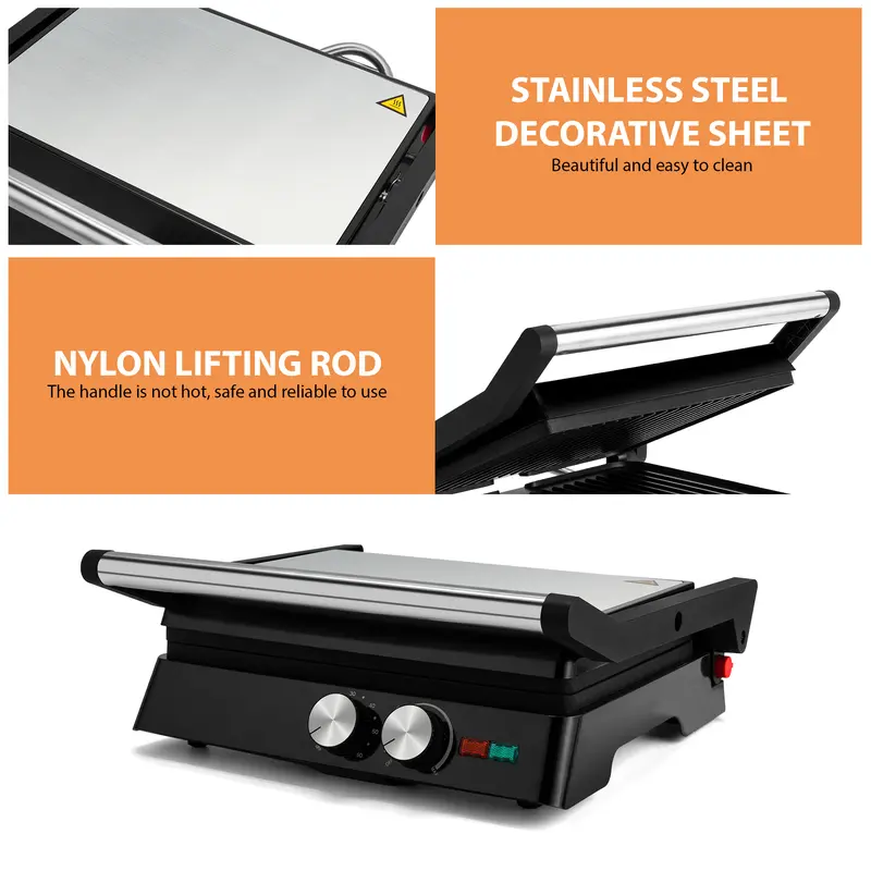 SUSTEAS 3-in-1 Grill & Sandwich Maker | Perfect Paninis, Burgers & Breakfasts