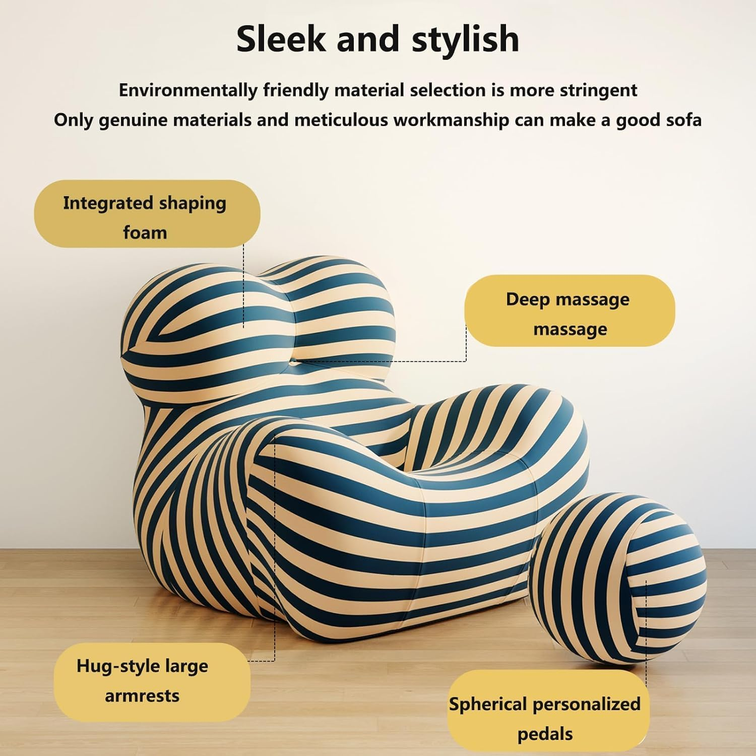 NLFZEK Accent Chair with Ottoman – Soft Lounge Chair & Footrest, Cozy Barrel Armchair for Living Room & Bedroom