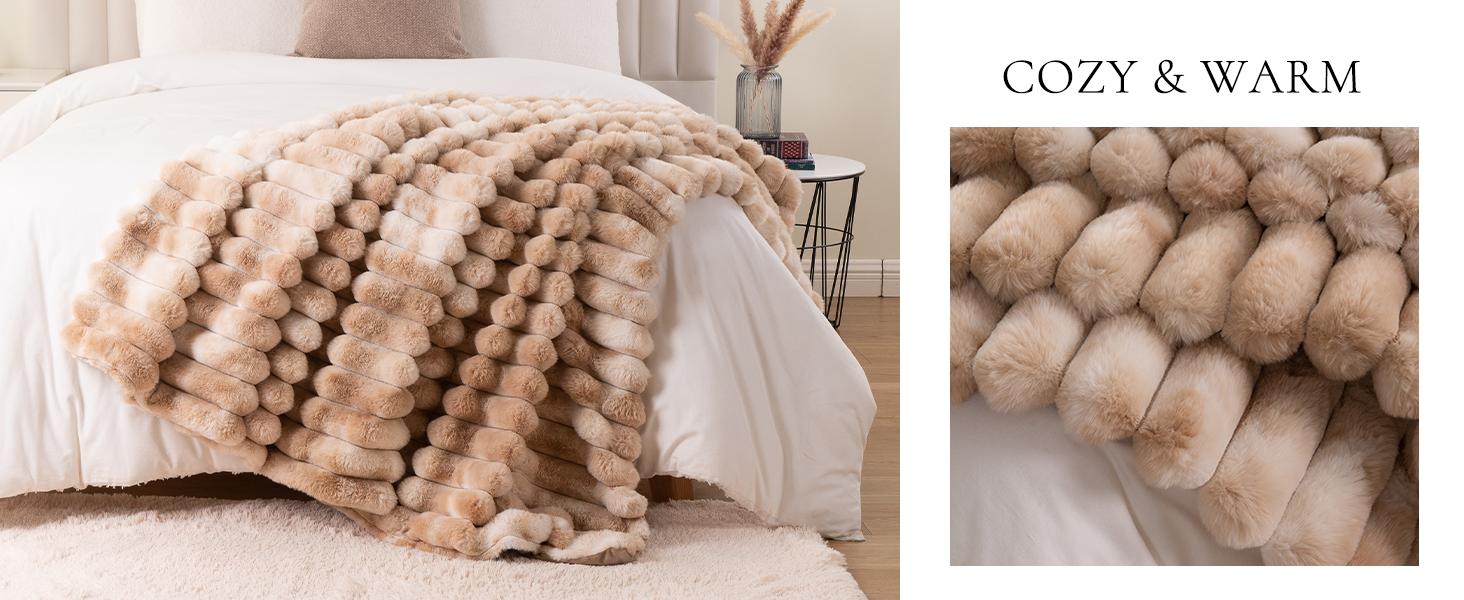 Battilo I Cloud Stripe Faux Rabbit Fur Blanket, Super Soft Summer Fuzzy Comfort Blanket for Couch and Bed, Home Decor & Gifts Soft Cozy Blanket Battilo I Cloud Stripe Faux Rabbit Fur Blanket, Super Soft Summer Fuzzy Comfort Blanket for Couch and Bed, Home Decor & Gifts Soft Cozy Blanket