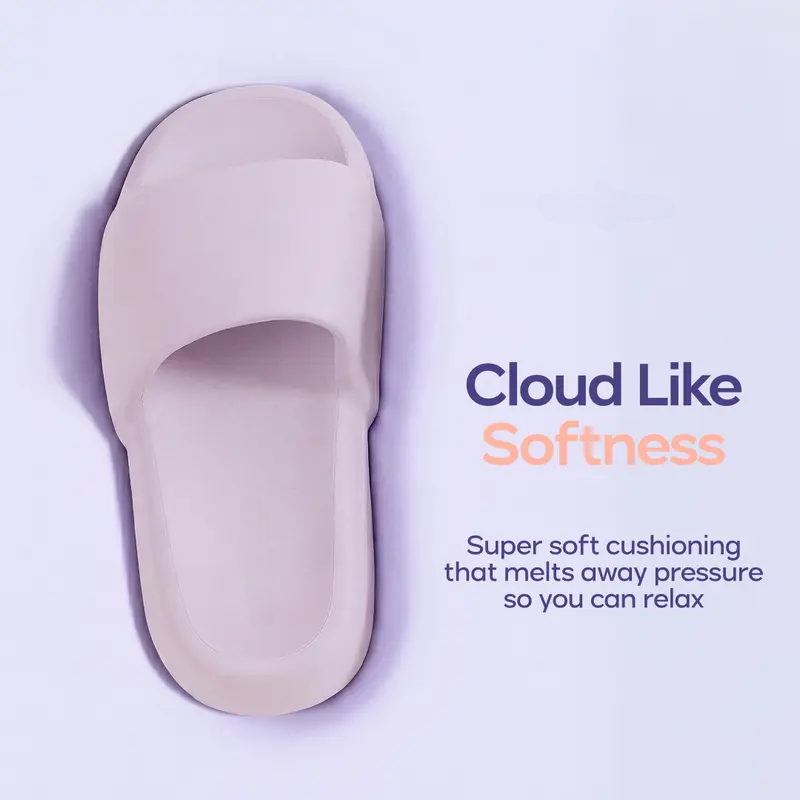 Soft Pillow Slides | Squishy Waterproof Foam Platform Slippers with Cushioned Comfort & Anti-Slip Sole