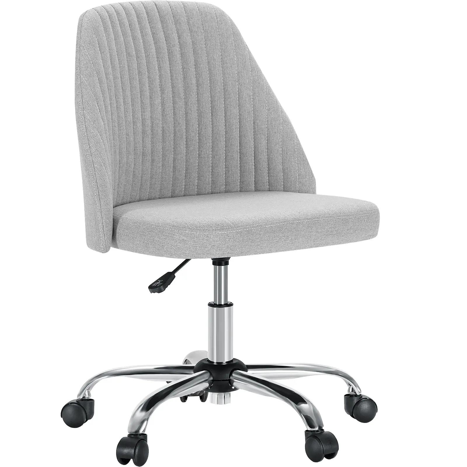 Modern Armless Office Chair | Adjustable Swivel Desk Chair with Wheels for Home Office & Vanity