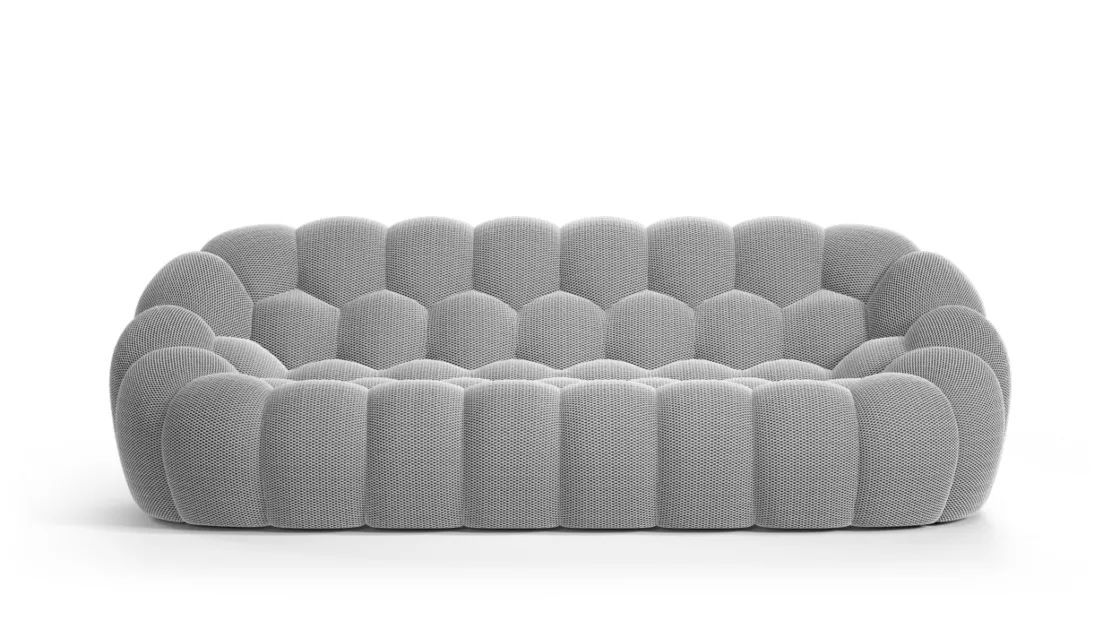 NLFZEK Bubble Sofa – Sculptural 3-Seater Curved Sofa, Modern Plush Lounge Couch for Living Room