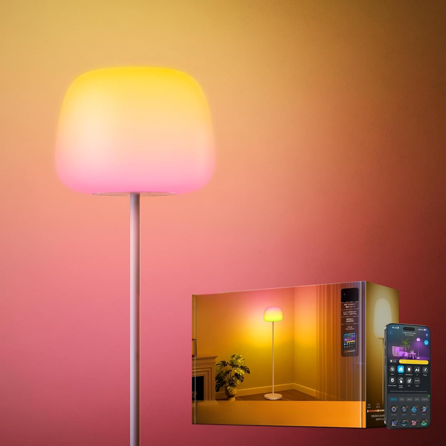 NLFZEK Smart RGB Floor Lamp – Modern Corner Light with App & Voice Control