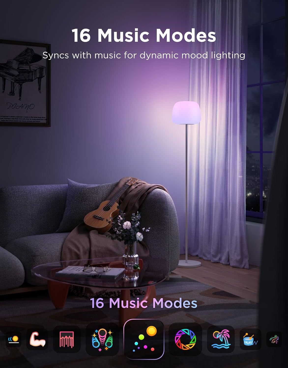 NLFZEK Smart RGB Floor Lamp – Modern Corner Light with App & Voice Control