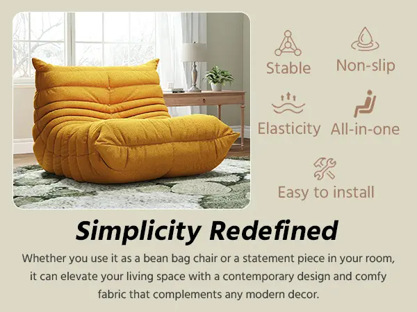 Bean Bag Chair with Memory Foam | Teddy Fleece Lounge Chair, No Assembly Required