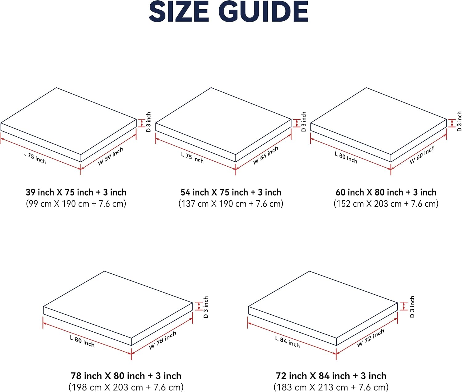 NLFZEK 3" Goose Feather Mattress Topper – Extra Thick Plush Pillow Top, 100% Cotton Cover, Anti-Slip Straps