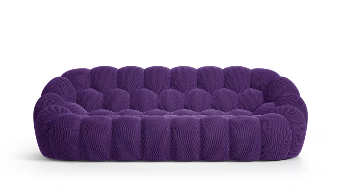 NLFZEK Bubble Sofa – Sculptural 3-Seater Curved Sofa, Modern Plush Lounge Couch for Living Room