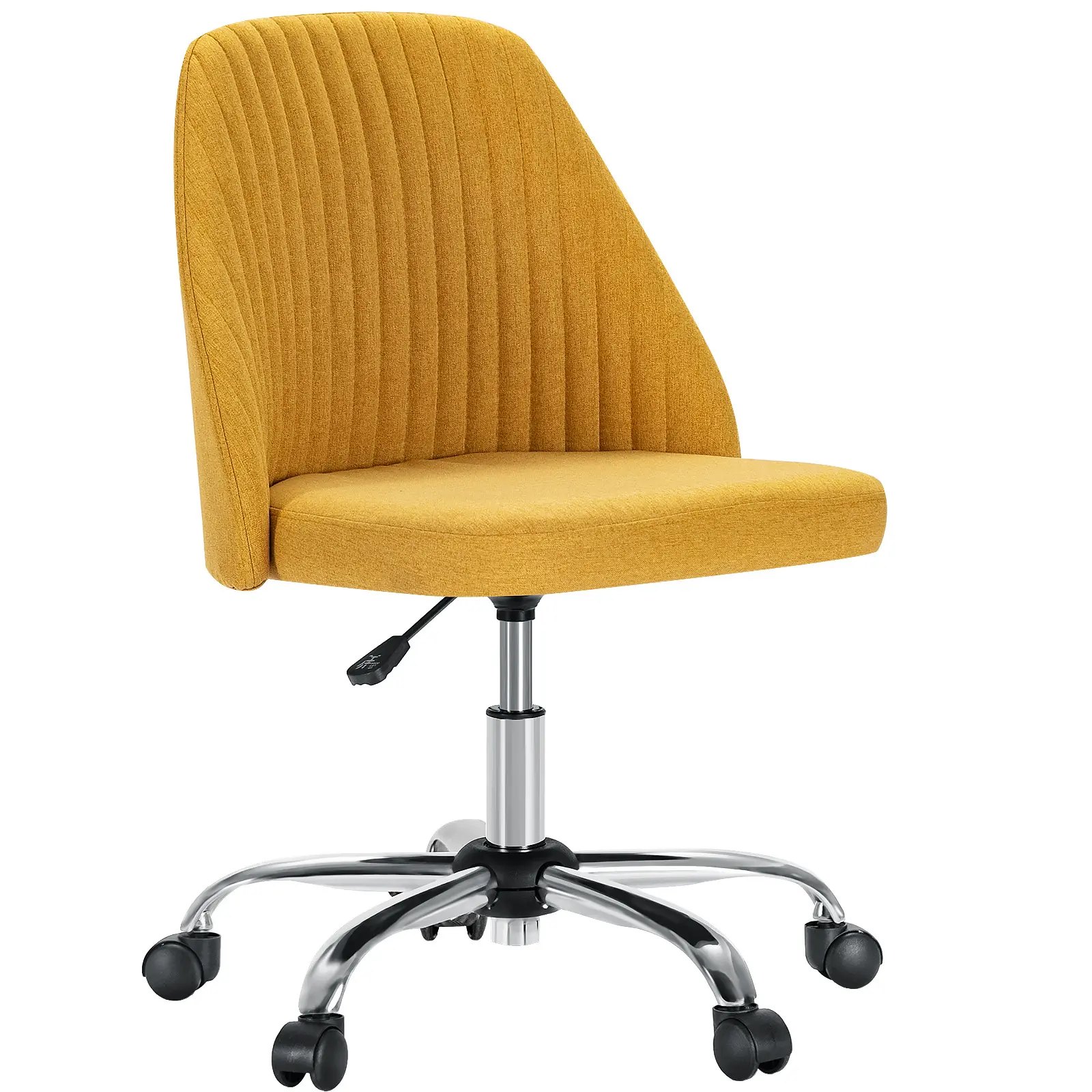 Modern Armless Office Chair | Adjustable Swivel Desk Chair with Wheels for Home Office & Vanity