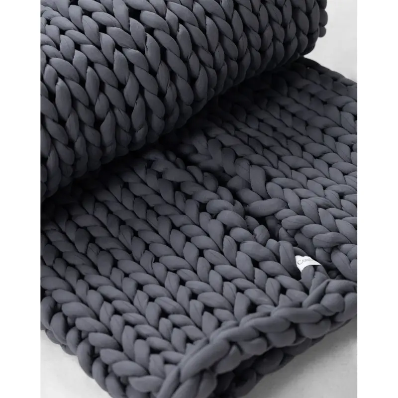 Comfrt CuddleCloud Weighted Blanket | 20lb Chunky Knit Cotton Blanket for Deep Comfort