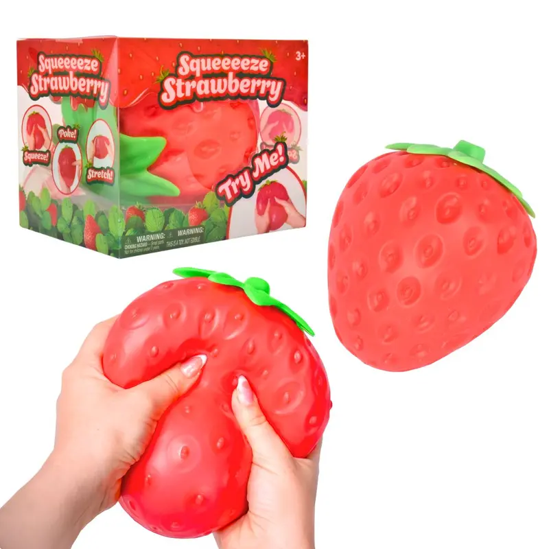 Extra Large 5" Squishy Stress Ball for Adults & Kids 3+ - Fruity Fidget Toy for Stress Relief & Sensory Play - Safe & Durable Non-Toxic Material