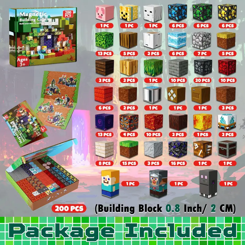 200PCS Magnetic Building Blocks | STEM Montessori Construction Toy for Kids Ages 4–8