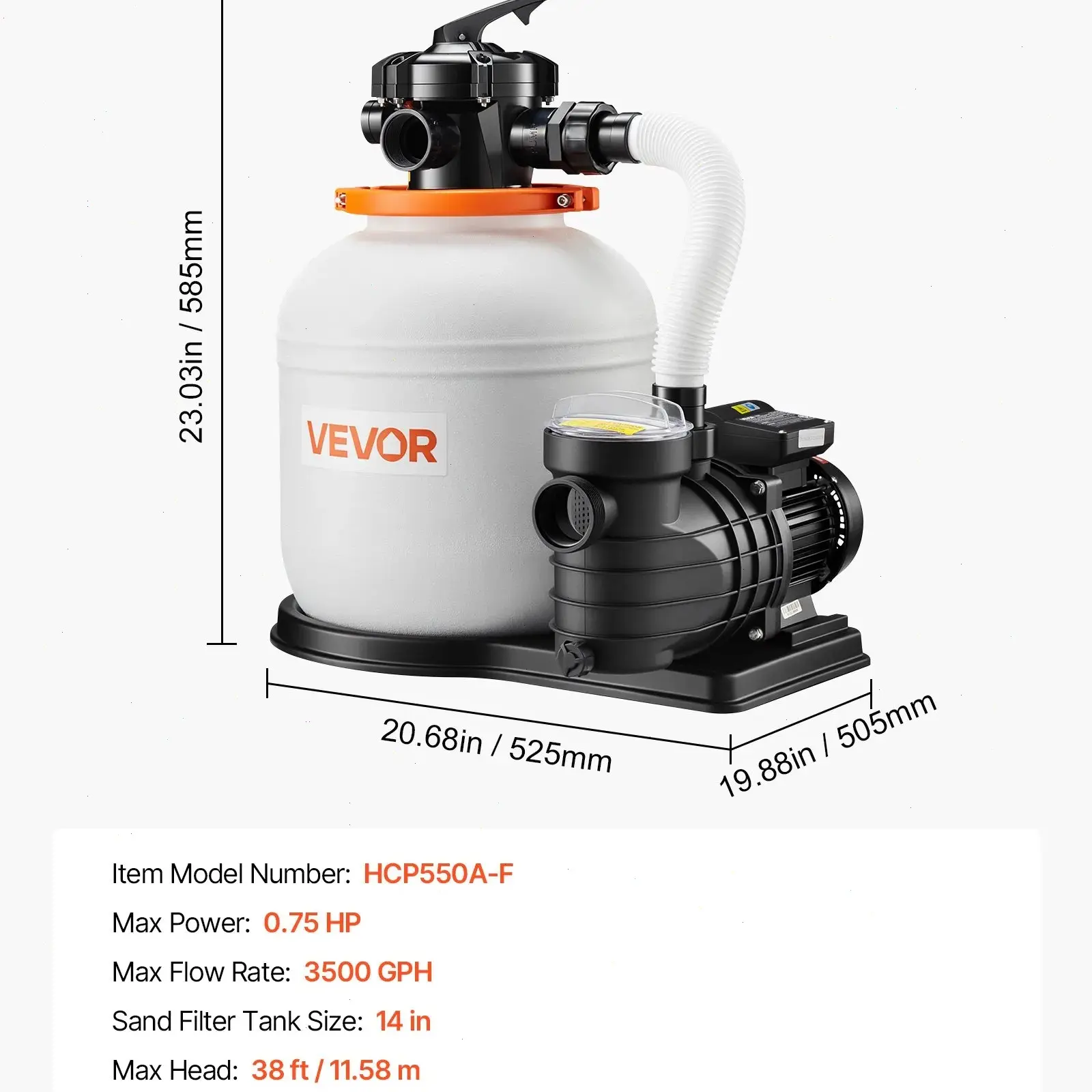 Crystal Clear Pool in Less Time | VEVOR FlashPure 16" 4400 GPH 1 HP Sand Filter Pump with 24H Timer & Fast Leak-Proof Filtration