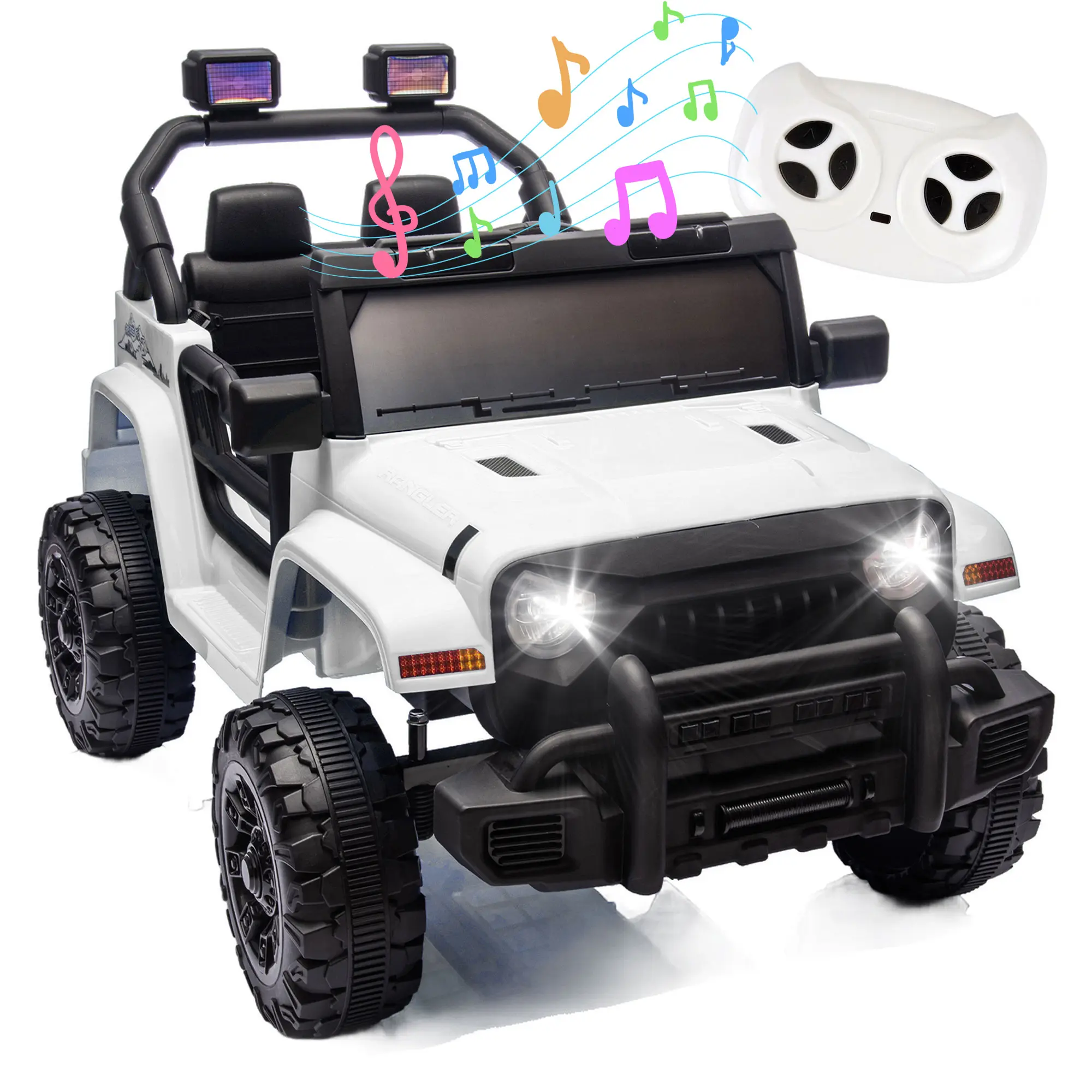 12V Kids Electric Car with Parent Remote, Bluetooth Music & 4-Wheel Suspension
