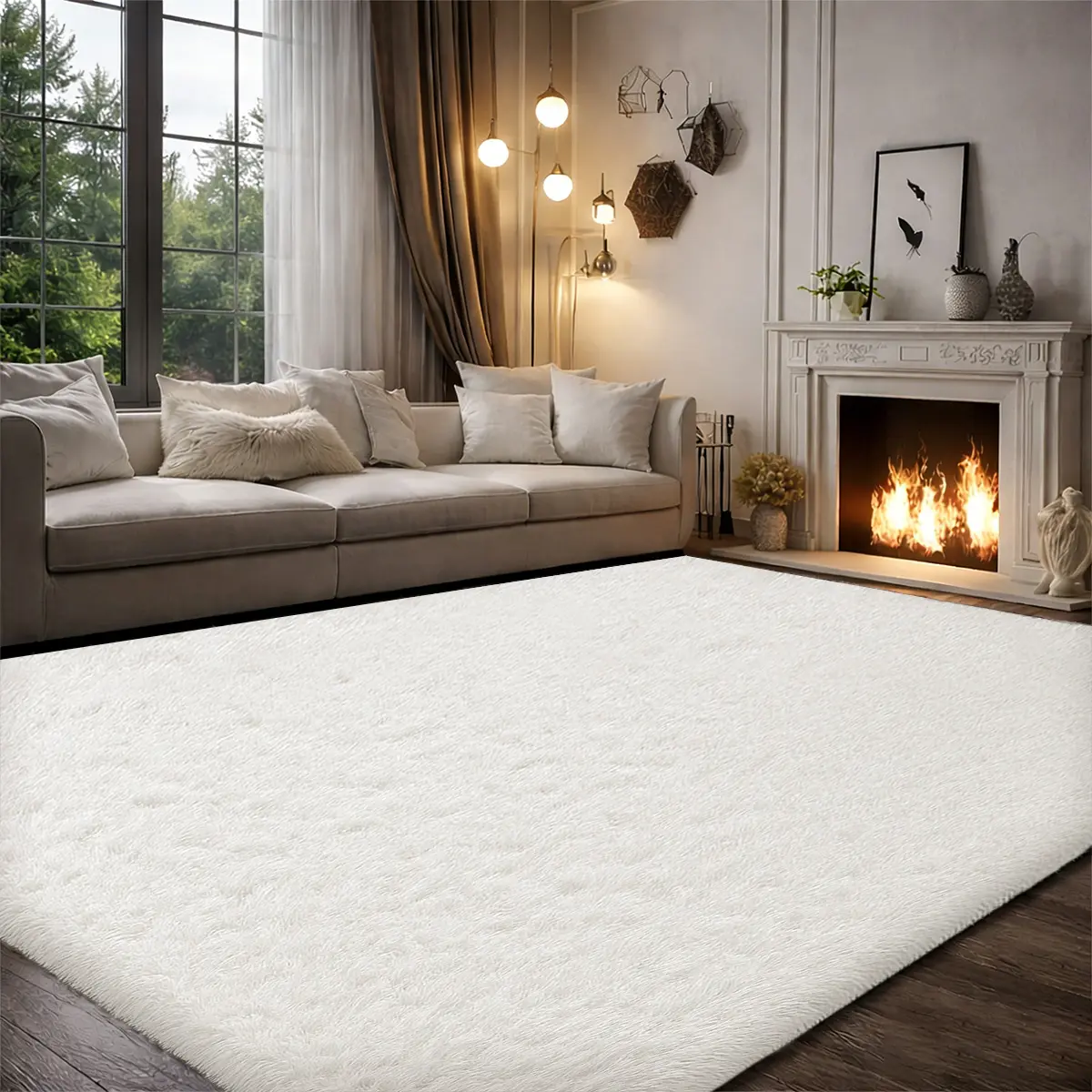 Fluffy Cloud Area Rug | Ultra Soft Shaggy Plush Carpet with Non-Slip Backing for Living Room Bedroom Decor
