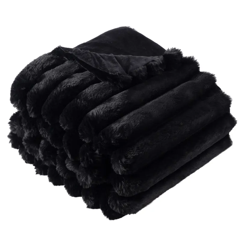 NLFZEK Faux Rabbit Fur Blanket – Ultra Soft Plush Throw for Sofa & Bed