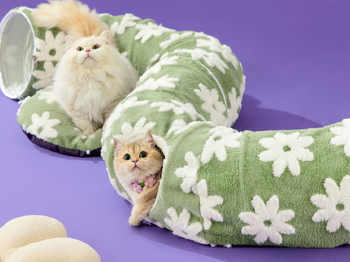 Lesure Cat Tunnel Bed for Indoor Cats - Soft&Cozy Cute Cat Donut Tunnel with Washable Circle Cushion, Round Pet Play Tunnel Toy for Kitten/Puppy/Rabbit, Peekaboo Cave Toy, Cool Cat Stuff Lesure Cat Tunnel Bed for Indoor Cats - Soft&Cozy Cute Cat Donut Tunnel with Washable Circle Cushion, Round Pet Play Tunnel Toy for Kitten/Puppy/Rabbit, Peekaboo Cave Toy, Cool Cat Stuff