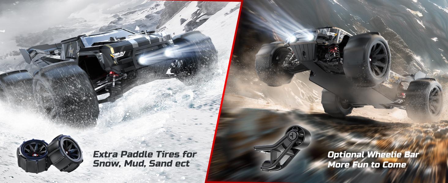 DEERC 1:14 Brushless Motor RC Car, 14210 4x4 Waterproof High-Speed Offroad RC Truck, 2x3S Lipo Batteries, Max 50+ MPH, Kids Car for Spring Outdoor Fun summerwins
