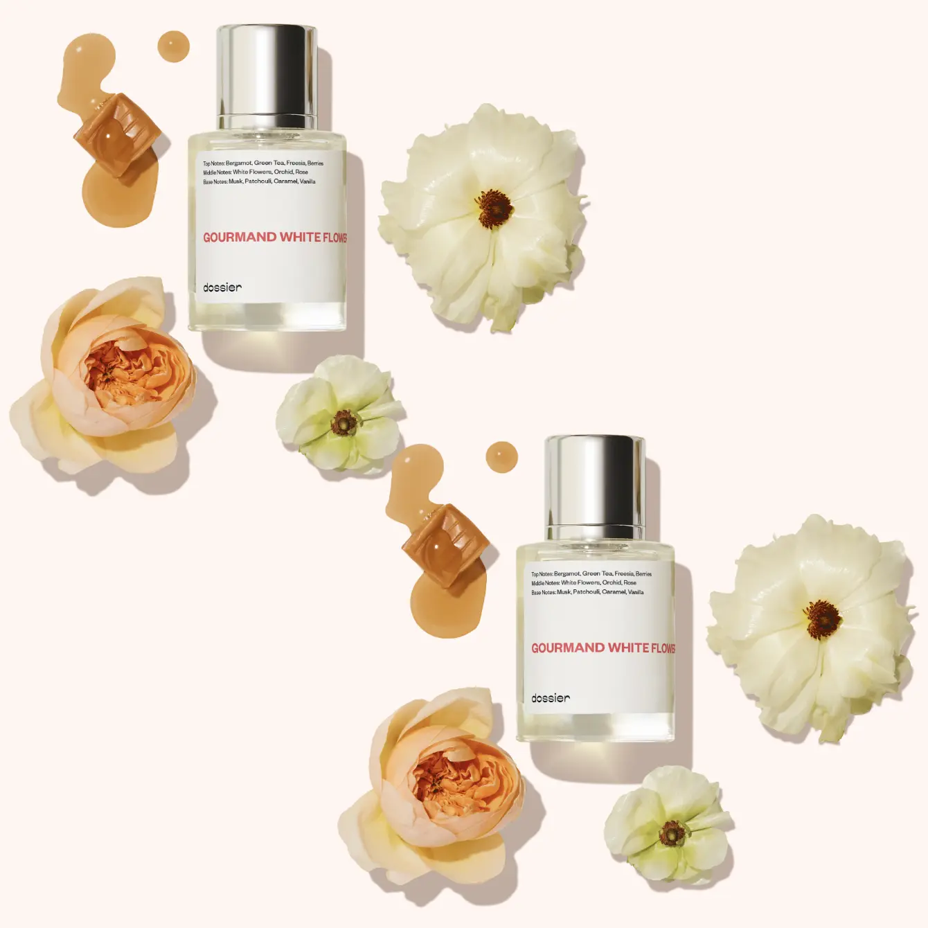 Dossier Gourmand White Flowers Eau de Parfum | Warm Vanilla, White Florals & Caramel Notes