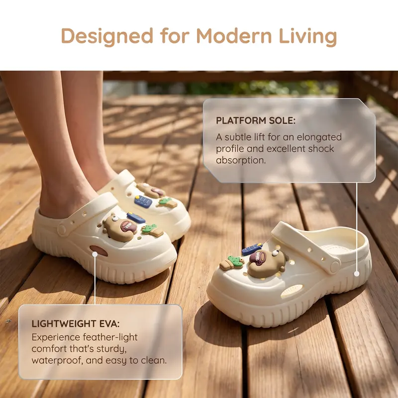 Women's EVA Clogs | Cute Comfy Platform Slides, Lightweight Breathable Shoes for Everyday Summer Wear