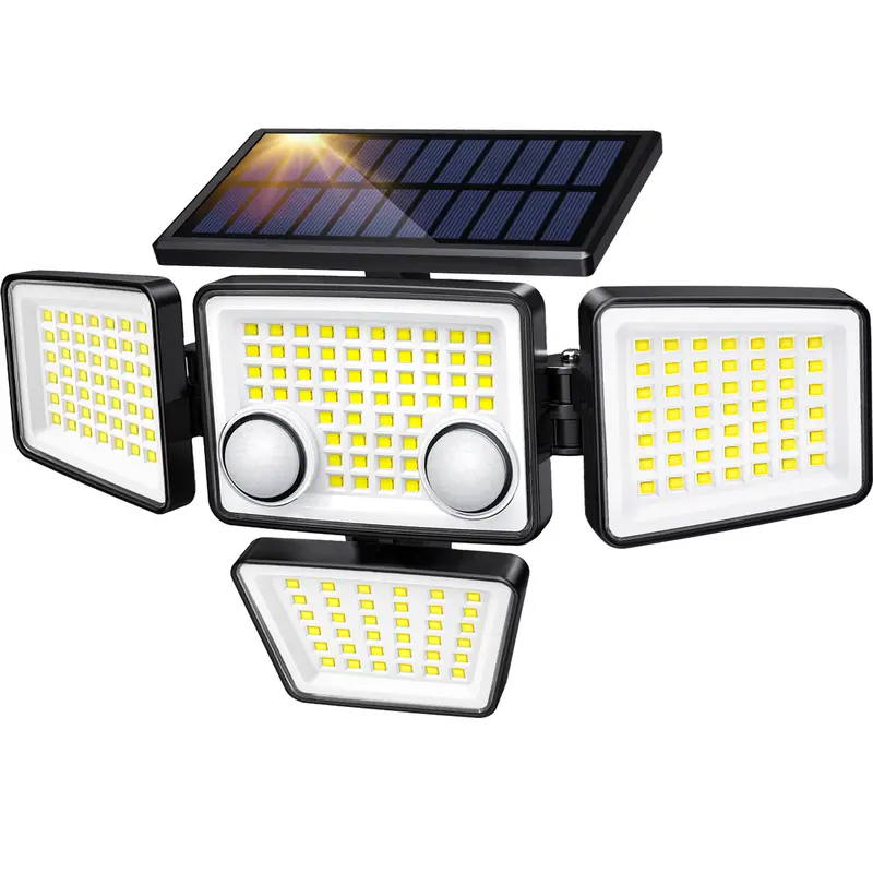 LYWALT 4-Head Solar Motion Sensor Light | 3000LM IP65 Waterproof Outdoor Security Light