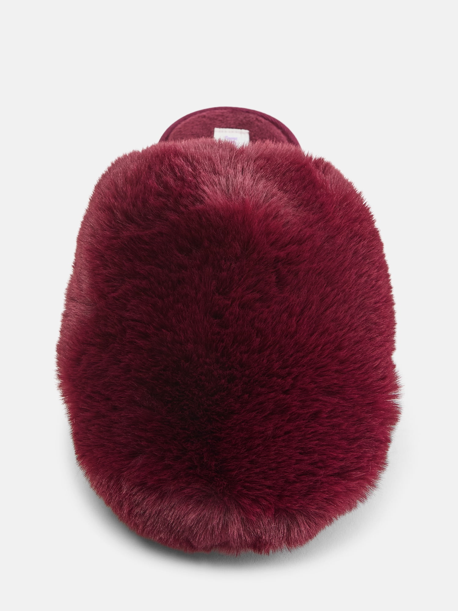 Joyspun Women’s Faux Fur Puff Scuff Slippers