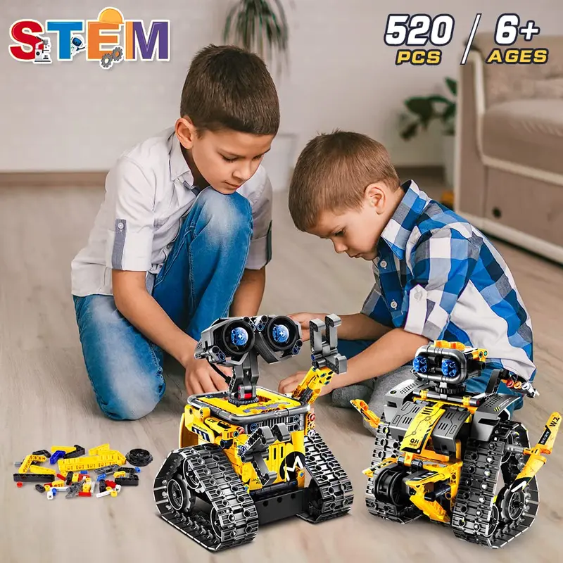 INSOON 5-in-1 RC Robot Building Set | APP & Remote Control STEM Construction Toy, 520PCS for Kids Ages 6-12