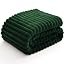 NLFZEK Ribbed Plush Blanket Queen Size – Ultra Soft Fleece Bed Throw, Cream