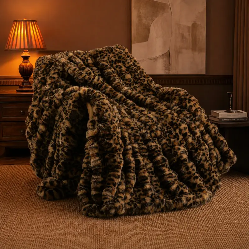 Cozy Fluffy Fleece Blanket | Soft Stripe Throw for Couch, Bed & Relaxing Nights