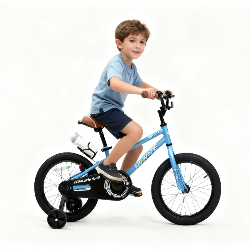 WINHOPE Explorer Kids Bike 12–18 Inch | Adjustable Bicycle with Training Wheels & Front/Rear Brakes