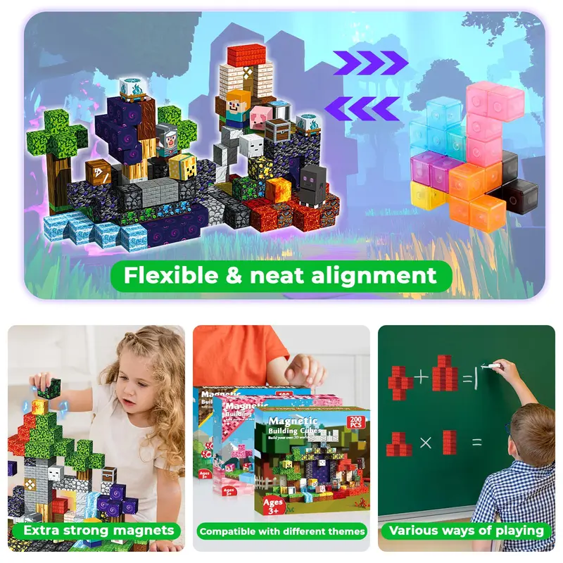 200PCS Magnetic Building Blocks | STEM Montessori Construction Toy for Kids Ages 4–8